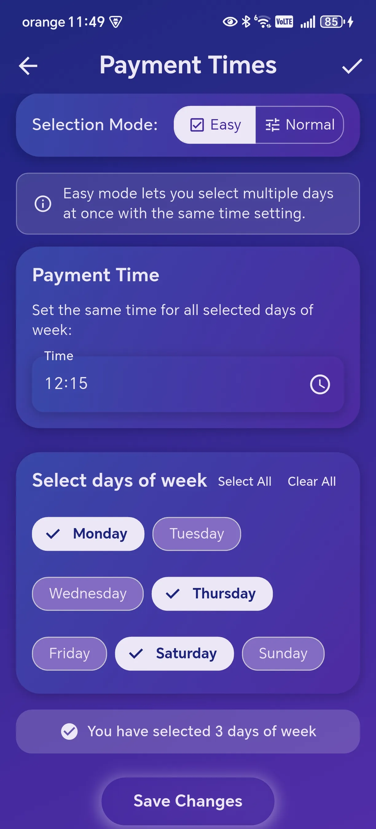 Payment Reminder app screenshot: Simple Payment Scheduling - Create and manage multiple payment dates effortlessly with our simplified scheduling interface