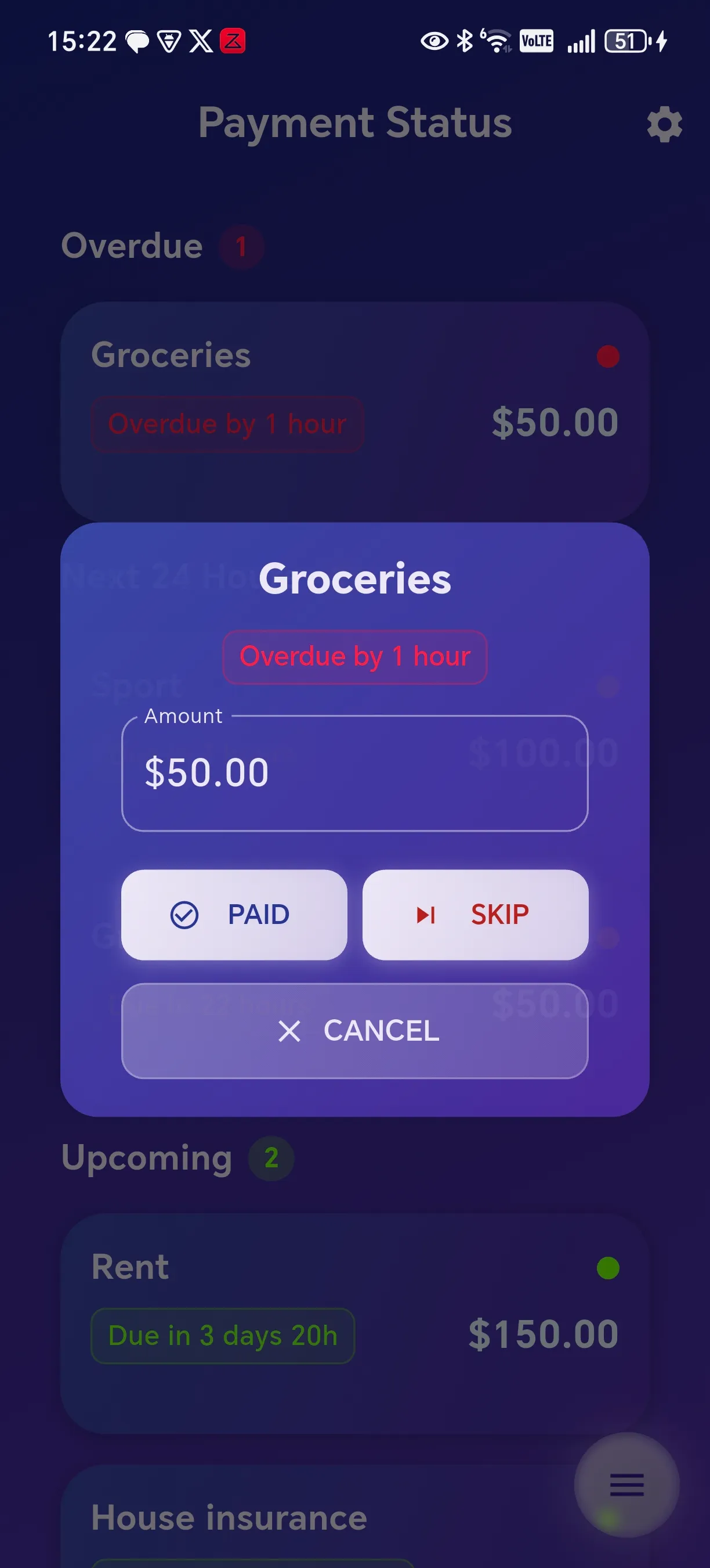 Quick Payment Actions